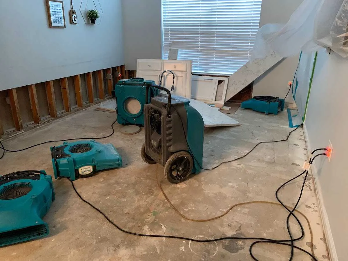 Dehumidifier in flood-cut room for Water Extraction & Removal in Lake Dallas